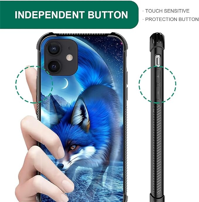 for iPhone 11 Case, Snowy Mountain Fox Lake Pattern Graphic Design Girl Boy Soft Silicone Hard Acrylic Shock Protection for iPhone 11