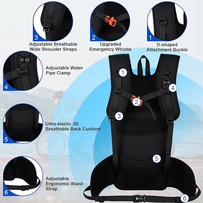 Insulated Hydration Backpack with 3L Water Bladder - 18L Leak-Proof Hiking Daypack, Lightweight Water Backpack for Men & Women, Gear for Trail Running, Cycling, Rave Festivals & Outdoor Sports