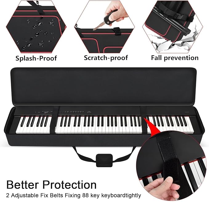 [Bag Only] Piano keyboard Case Compatible with Yamaha P71/P45P/143B 88 Key Weighted Slim Digital Pianos, Travel Carrying Holder for Electric Mechanical Keyboard Stand Performing Outdoors Home Practice