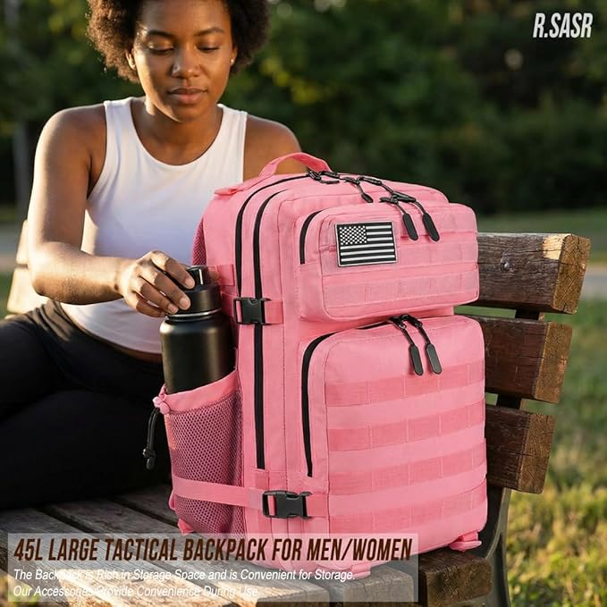 45L Tactical Backpack for Men Women, Military Assault Pack with MOLLE, Large 3 Day Bug Out Bag for Hiking Camping
