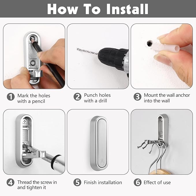 Dntorx Folding Coat Hooks, 4 Pcs Foldable Silver Wall Hooks Heavy Duty Foldable Hook Bathroom Towel Hooks Robe Hooks Wall Mounted for Hanging Coat Towels Clothes Hat Bags Keys