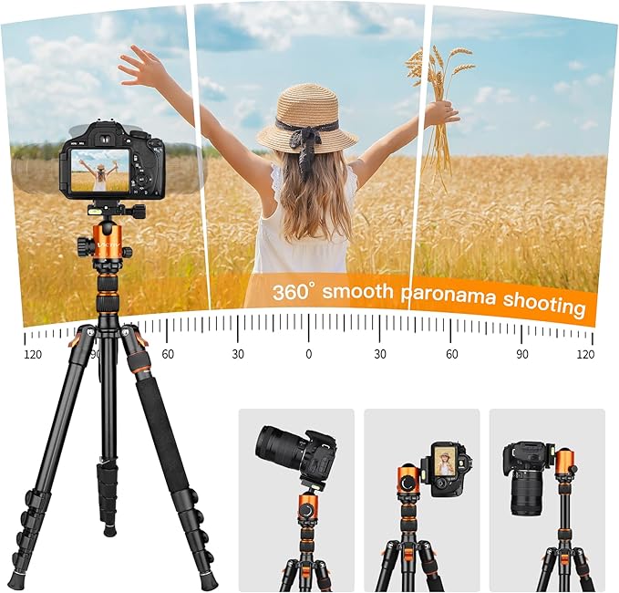 82" Tall Camera Tripod Heavy Duty, Victiv Aluminum DSLR Tripod Monopod for Photography Travel, Professional Camera Stand for Spotting Scope Telescope Binocular