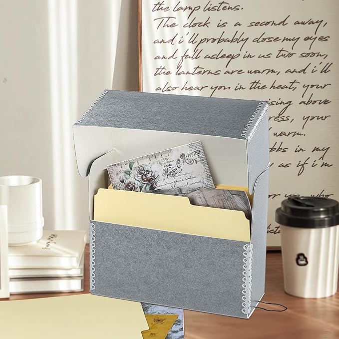 Lineco Archival Document Storage Box with Metal Edge, Acid-Free Gray Boxboard, Organize and Store Files, Prints, Photos, Legal-Sized Document Case 15.5" x 10.5" x 5" Wide, Pack of 2