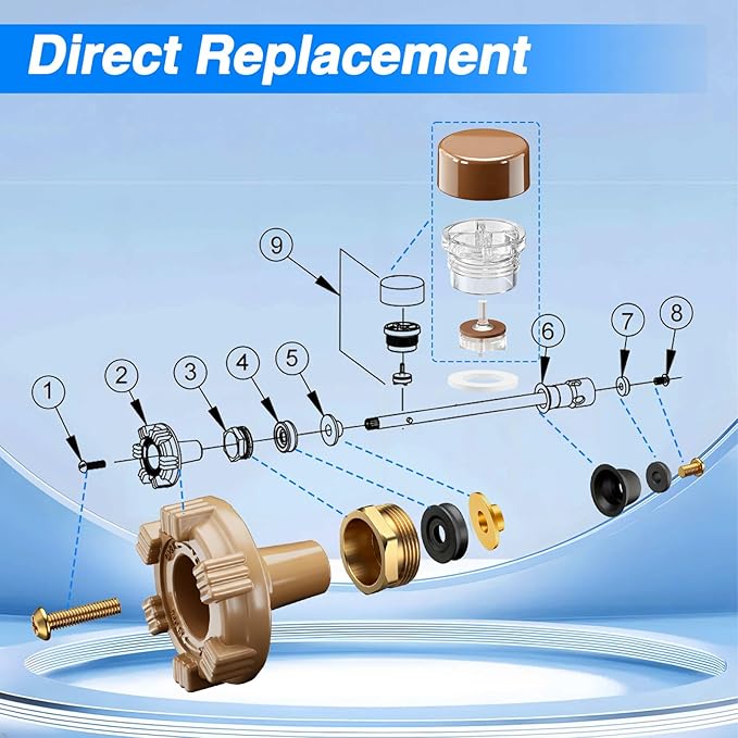 Outside Wall Faucet Repair Kit Compatible with Woodford Model 17, Sillcock Metal Wheel Handle Repair Kit Replace# RK-17MH