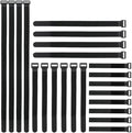 YiwerDer Reusable Fastening Cable Straps and Cable Ties Set 24 Pack(8"-12"-18"-24"), Adjustable Hook Loop Cord Management Wire Organizer Straps