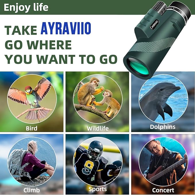 Birthday Gifts for Men Dad Him Husband Teen, 10x42 Compact Monocular Telescope, High Powered FMC & BAK4 Scope, Gift for Fathers Day, Outdoors Hiking Gear for Adventure