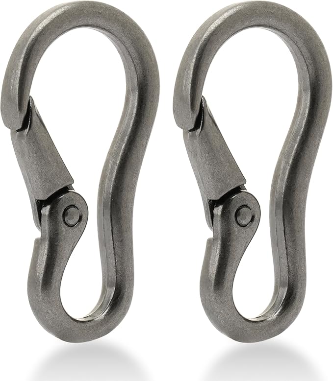 CRAFTMEMORE 2pcs 2 Inches Carabiner Spring Snap Hook Paracord Camping Keychain Accessories Push Gate Spring Clips HR8