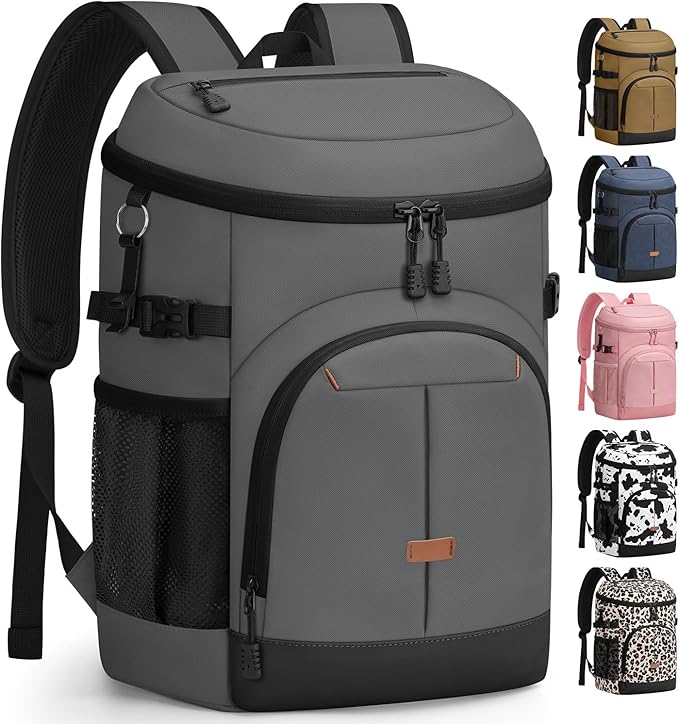 Pritent Cooler Backpack for Men Women Insulated Waterproof Backpack Cooler Leak Proof Cooler Bag Lightweight Lunch Backpack for Camping Beach Travel Picnic