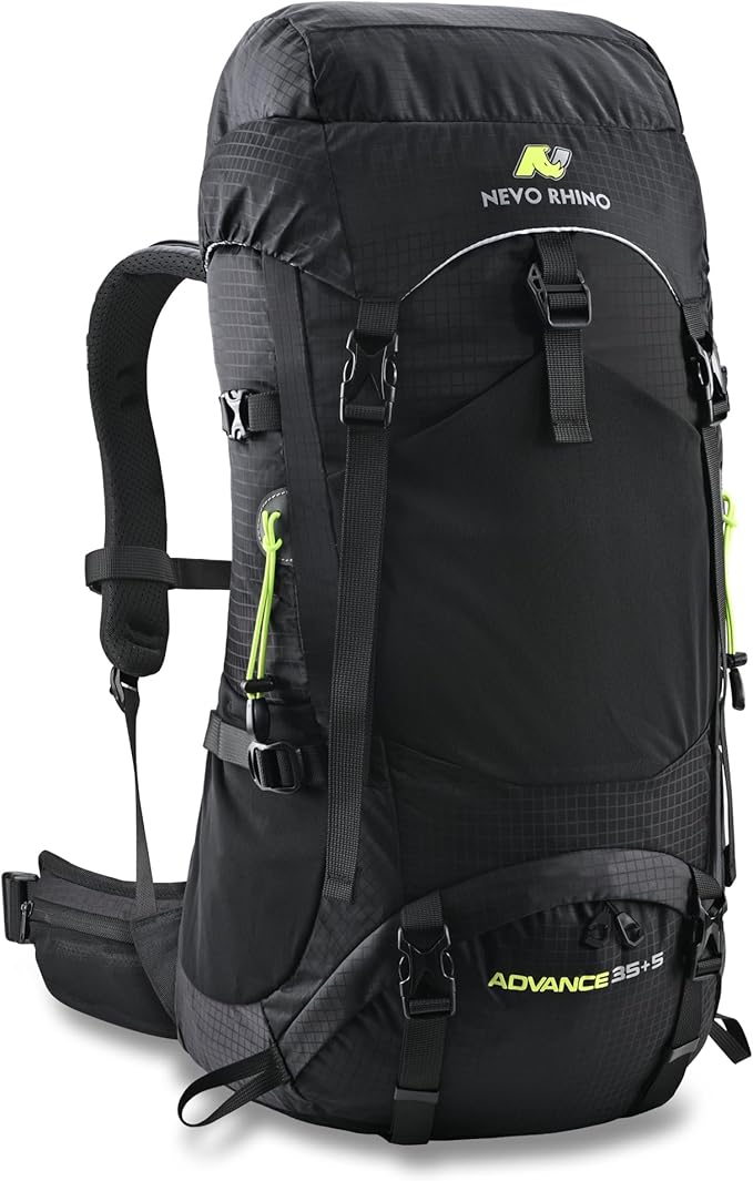 N NEVO RHINO 40L Internal Frame Hiking Backpack for Men Women with Rain Cover, Lightweight Outdoor Backpacking Backpack for Camping, Hiking, Traveling