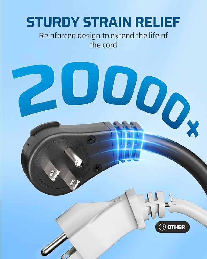 DEWENWILS 360° Rotating Flat Plug Outdoor Extension Cord 25FT, 14/3 SJTW Heavy Duty Power Cable for Indoor/Outdoor, 3 Prong Lighted Triple Outlet with Hook, 125V/15A/1875W, Black, ETL Listed
