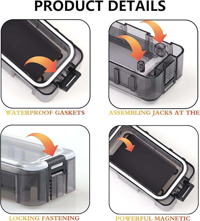 Tackle Box Organizer - 4PC Small Boxes with Magnetic & Waterproof Tackle Trays, Luminous Tackle Storage System, Portable Customizable Compartments for Fishing Gear Organization On-the-Go (Anglers)