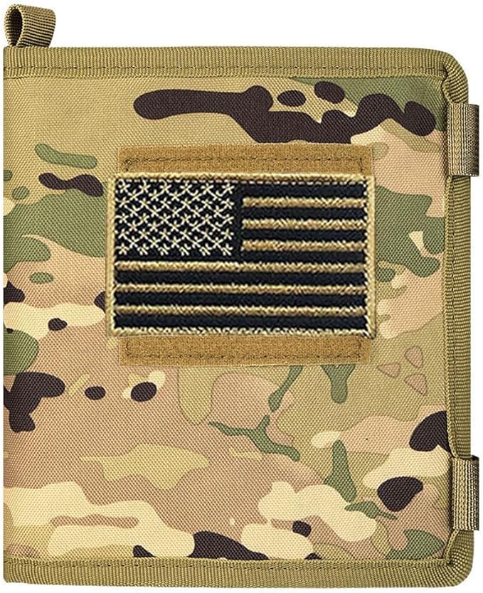 Tactical Map Case Multifunctional Map Pouch with Pen EDC Tool Holder Map Protector Foldable Map Storage Bag with Clear Window for Reading Map while Outdoors or Hiking (CP)