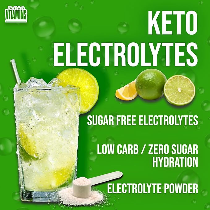 Dr. Price’s Electrolytes Powder Bulk – Lemon Lime, 90 Servings | Sugar Free Hydration Drink Mix with 72+ Trace Minerals, Manganese | Keto Electrolytes | Vegan, Doctor-Formulated, Made in USA