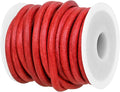 GENIQUE Real/Genuine Round Leather String Cord for Necklace, Bracelets, Jewellery, Braiding (Red Distressed, 5mm)
