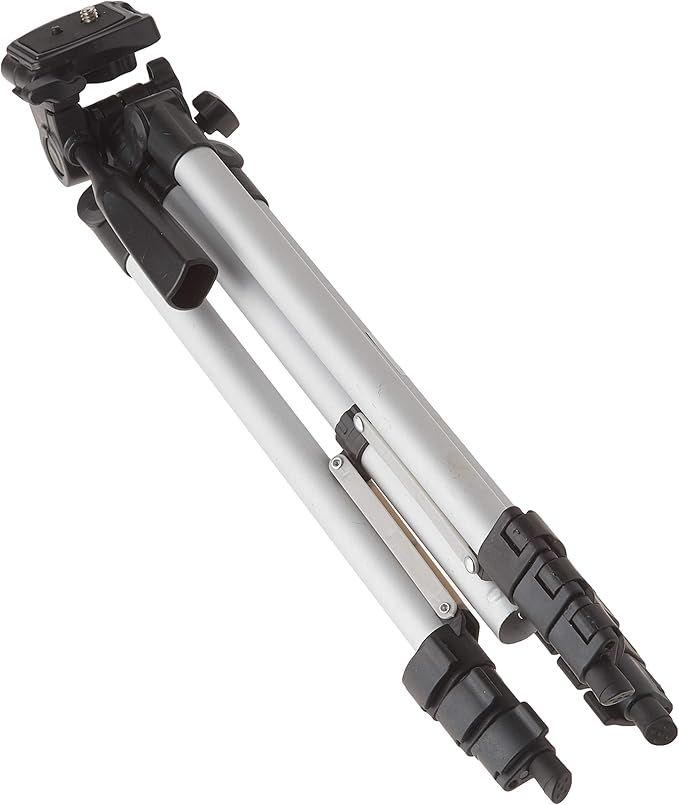 50 Inch Aluminum Camera Tripod with 3-Way Pan Head & Quick-Release Plate – Lightweight DSLR & Mirrorless Tripod with Bubble Level for Photography & Video