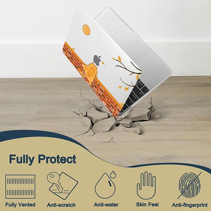 Case Cover for MacBook Pro 13 inch with CD-ROM 2008-2012 Release (Model A1278),Slim Protective Computer Case & TPU Keyboard Cover for Apple Laptop Pro 13.3",Cute Orange Cat