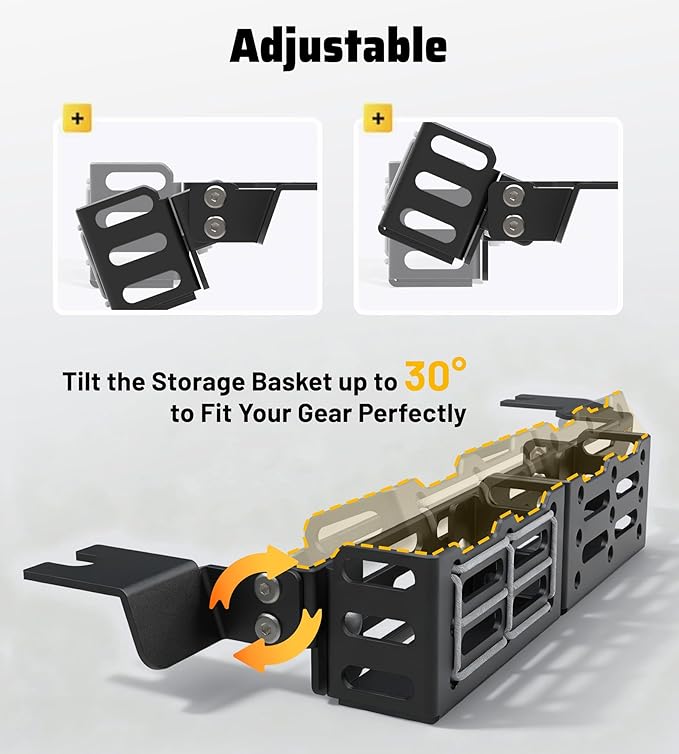 Trumgeta Truck Seat Brackets Storage Basket Molle Panel Organizer Fit for 4th Gen Toyota Tacoma 2024-2026 Tactical Gear Mounting System Quick Installation