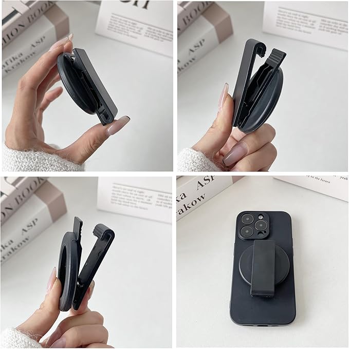 Upgraded Magnetic Belt Clip with Anti-Theft Chain for Hiking, Travel, Outdoor, Detachable Strong N52 Magnetic Clip Compatible with iPhone, Samsung, Google, Moto & More XT2