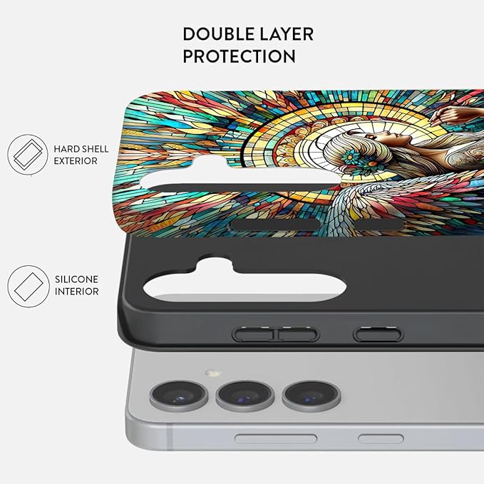 Compatible for Samsung Galaxy S26 5G Case, Dual Layer Heavy Duty 2 in 1 Shockproof Protective Phone Case,Angel