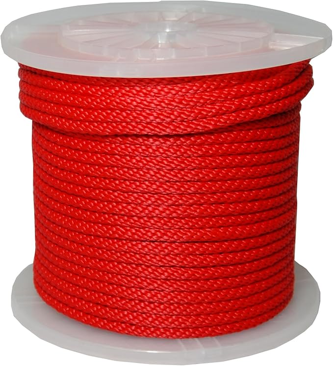 T.W Evans Cordage Co. 98330 3/8-Inch by 500-Feet Solid Braid Propylene Multifilament Derby Rope, Red