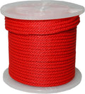 T.W Evans Cordage 96015 1/2-Inch by 300-Feet Solid Braid Propylene Multifilament Derby Rope, Red