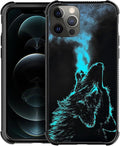 for iPhone 11 Pro Max Case, Blue Breathing Wolf Pattern Graphic Design Girl Boy Soft Silicone Hard Acrylic Shock Protection for iPhone 11 Pro Max