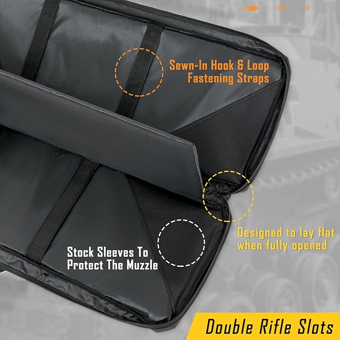 DULCE DOM 32/36/42/48/52 inch Double Rifle Case Soft Gun Bag for Rifles Pistols Storage & Transportation, All Around Shooting Range Tactical Backpack for Hunters Shooters, Gift for Boyfriend, Husband