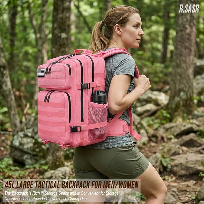 45L Tactical Backpack for Men Women, Military Assault Pack with MOLLE, Large 3 Day Bug Out Bag for Hiking Camping