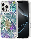 MOSNOVO Case for iPhone 16 Pro Max, [Buffertech 6.6ft Military-Grade Drop Protection] [Anti Peel Off Tech] Clear TPU Bumper Phone Case Cover Design - Tropical Rainforests