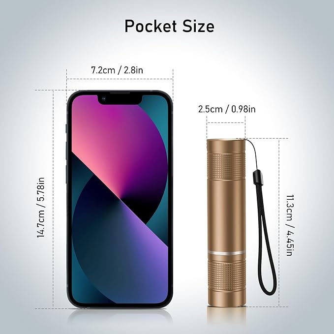 Blukar Flashlight Rechargeable, High Lumens Flashlight, Super Bright Small LED Flash Light- Zoomable, Adjustable Brightness, Long Lasting for Camping, Outdoors and Home Emergency-Brown