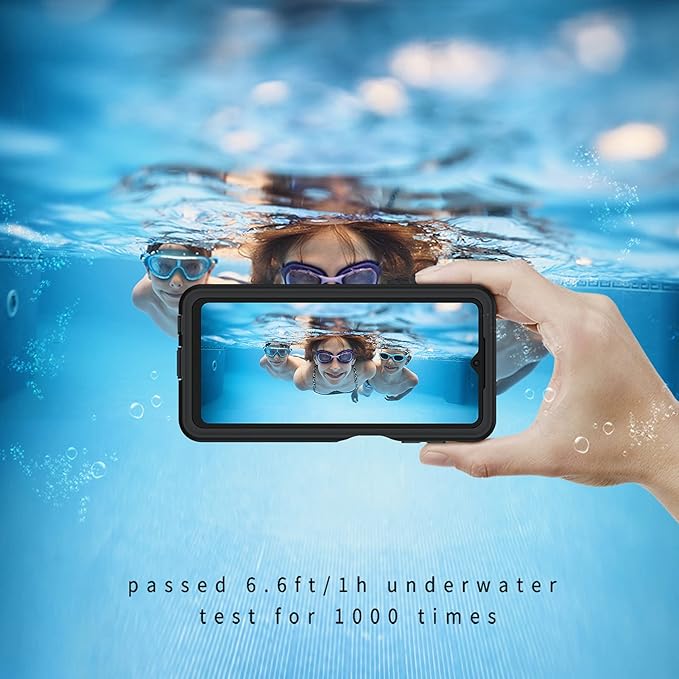 Lanhiem for Samsung Galaxy A32 5G Phone Case, IP68 Waterproof Dustproof Case, Built-in Screen Protector, Heavy Duty Full Body Protective Phone Case for Galaxy A32 5G, Black/Clear
