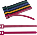 8 Inches Multi-Colour Reusable Cable Ties Cord Straps Multi-Purpose Wire Ties Cord Wrap Hook and Loop Organizer Cable Management,Adjustable Cord Ties for Organizing Home,Office,Data Centers,56 PCS