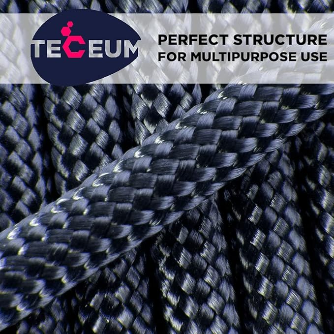 TECEUM Paracord Type III 550 Navy Blue – 1000 ft – 4mm – Tactical Rope MIL-SPEC – Outdoor para Cord –Camping Hiking Fishing Gear and Equipment – EDC Parachute Cord – Strong Survival Rope 038