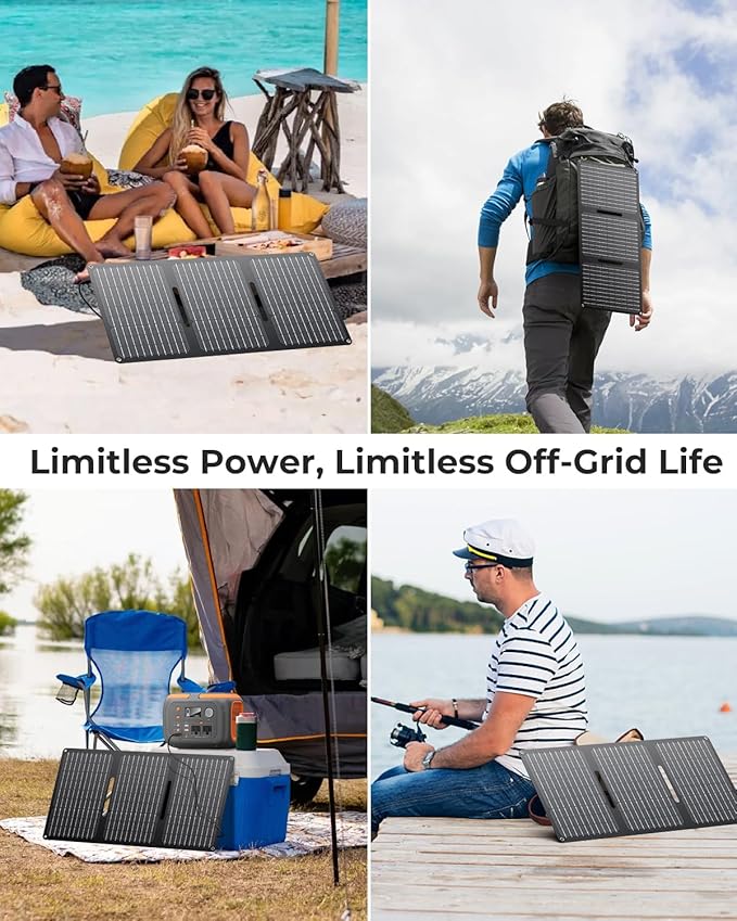 ENOFLO 30W Solar Panel Charger YT30 Foldable Solar Panel IP65 Waterproof Solar Charger with QC3.0 USB & DC Output(10 Connectors) 24% High Efficiency for Outdoor Camping