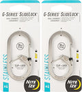 Nite IZE G-Series SlideLock #4 Dual Chamber Carabiner, Dual Security Carabiner Keychain, Stainless Steel