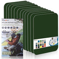 Cahomo 7.9x3.9 inch 12 PCS Nylon Repair Patch Nylon Repair Tape Self Adhesive Fabric Tapes Outdoor Camping Gear Fabric kit for Tent, Umbrella, Down Jackets, Sleeping Bag, Knapsack（Dark Green）