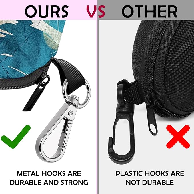 Glasses Case Sunglasses Eyeglass Soft Case Zipper Light Neoprene Pouch with Metal Belt Clip Aesthetic Cute Women Men
