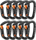 UIAA Certified Professional Heavy Duty Large Locking Carabiner Clips Climbing Carabiner 25kN Auto Locking Carabiner for Rock/Ice Climbing Rappelling Rescue Swing etc, D Shaped
