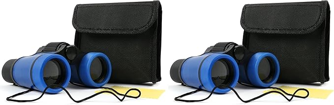 Scotamalone Kids Binoculars Shock Proof Toy Binoculars Set for Age 3-12 Years Old Boys Girls Bird Watching Educational Learning Hunting Hiking Birthday Presents (Pack of 2)