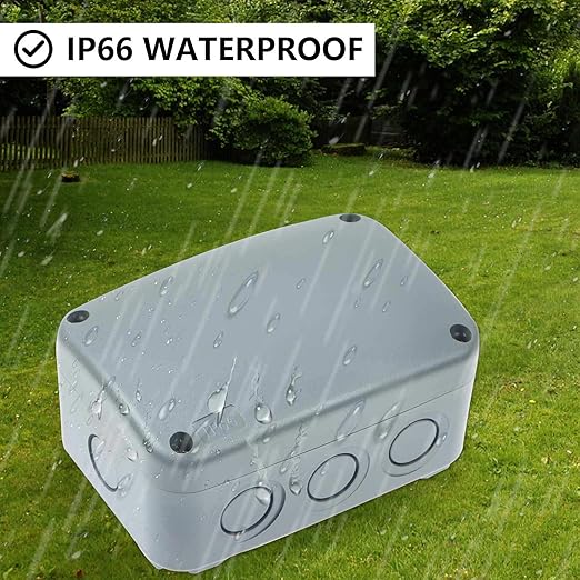 IP66 Weatherproof Electrical Project Boxes in Grey,Nineleaf PVC/ABS Plastic Enclosure Box 4.9 x 3.3 x 2.3 inch,Indoor/Outdoor Watertight Enclosure Box,3PK