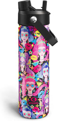 ENCOOL Insulated Water Bottle with Straw Stainless Steel Water Bottle, Leak-Proof, BPA-Free, Double Wall Vacuum Keeps Cold for 24 Hours for Sports, Travel, School (26 oz, Midnight Muse)