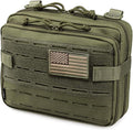 WYNEX Tactical Molle Admin Pouch of Double Layer Design, Admin Pouches Molle Attachment Military Medical EMT Organizer with Map Pocket EDC EMT Pack IFAK Tool Holder Universal U.S.A Patch Included