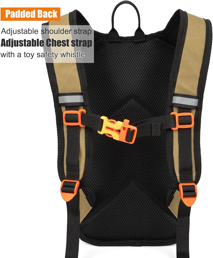Kids Hydration Backpack, Water Hiking Backpack for Boys or Girls with 1.5L Reservoir Bladder