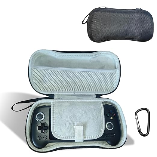 YAJOJO Carrying Case for ANBERNIC RG557/RG556 Handheld Game Console, Cover with Wrist Strap & Carabiner for ANBERNIC RG557/RG556,Anti-scrathes&Shockproof(Black)