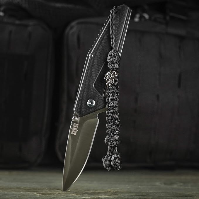 M-Tac Skull Knife Lanyard with Bead – Paracord Lanyard for Knives & EDC – Tactical Knife Fob Pull Cord – Durable Paracord