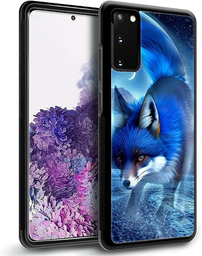 for Samsung Galaxy S20 Case, Snowy Mountain Fox Lake Pattern Graphic Design Girl Boy Soft Silicone Hard Acrylic Shock Protection for Samsung Galaxy S20