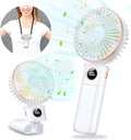 Portable Handheld Fan 5200mAh, USB Rechargeable Foldable Electric Personal Small Mini Hand Held Fan, 22Hrs Runtime, 6 Speeds, LED Display, Battery Powered, Gift for Men, Women, Travel, Outdoor, Makeup
