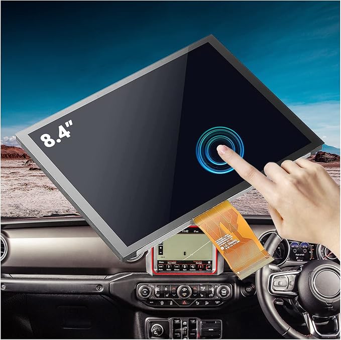Replacement 8.4" Uconnect 4C UAQ LCD Monitor Touch-Screen, Radio Navigation New OEM Replacement Fit for Jeep Dodge RAM Chrysler 2017-2021 Replace#LA084X01(SL)(02)