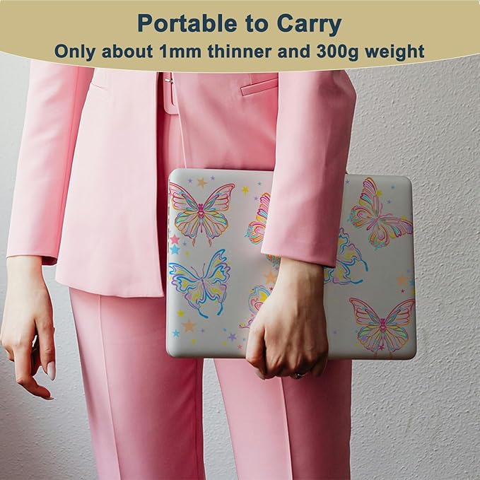 Hard Case for MacBook Pro 16 inch with Touch Bar/Touch ID 2020 2019 Release (Model A2141),Waterproof Plastic Laptop Case Cover Protector & TPU Keyboard Cover,Colorful Butterfly