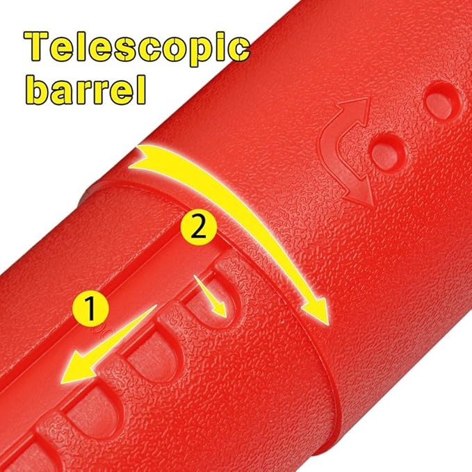 DEWEL Document Tube,Plastic Expanding Poster/Art/Document Storage Tube 24.5 to 40 inches Adjustable with Carrying Strap Waterproof and Light-Resistance Telescoping Carrying Case (Red-Large Size)
